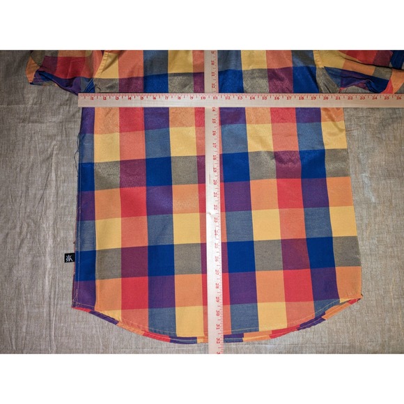 Red ape Mens Large short sleeve plaid button down - Picture 4 of 4